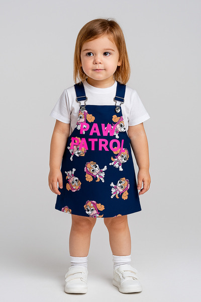 Genel Markalar PAW PATROLL BASKILI GABARDİN KUMAŞ KIZ ÇOCUK ELBİSE