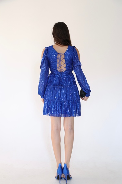 zoezoe Sierra flitteres, mélyen dekoltált mini estélyi ruha Hijab (diplomás. Esküvő. Után)