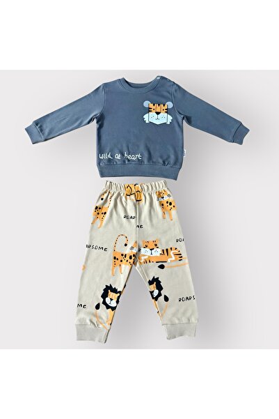 Store Kaplan Baskılı Erkek Bebek Eşofman Takımı