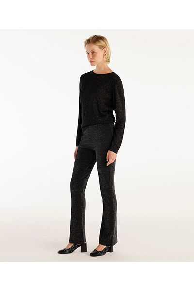 Yargıcı Glittery Wide Leg Trousers with Front Stitching