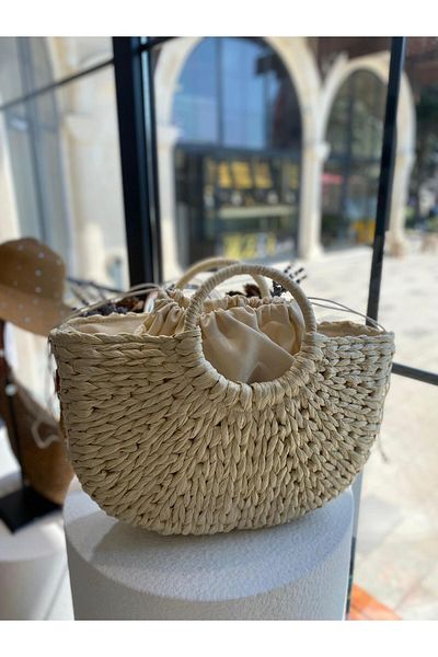 Zeynep Keskin Design Γυναικεία ψάθινη τσάντα, πλεκτή τσάντα, τσάντα παραλίας, γυναικεία τσάντα ώμου