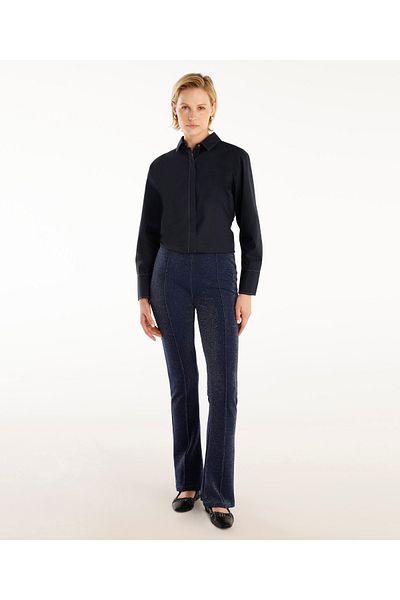 Yargıcı Glittery Wide Leg Trousers with Front Stitching