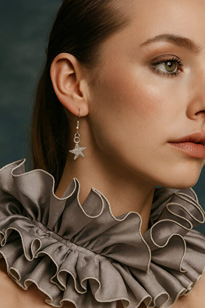 puffydik Deniz Yıldızı Detaylı Sallantılı Küpe