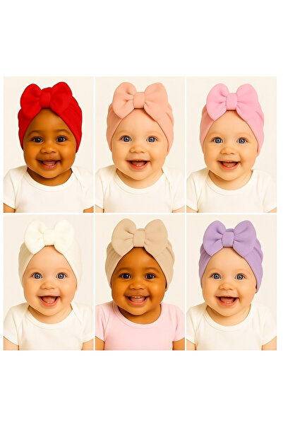 Genel Markalar Çift Kat Fiyonklu Bebek Bone 6'lı Set