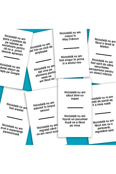 Legendary Gifts Party Card Game - Never Have I Ever, 600 Questions, Romanian Language, For 2-20 Players