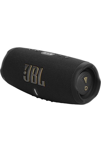 JBL Charge 5 WiFi باللون الأسود | صوت قوي، شحن لاسلكي | مقاوم للماء IPX7