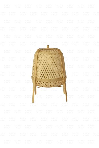 Naturel Home Knixhult Bohemian Bamboo Lamp - 35 cm Scandinavian Modern Rattan Lighting Table Lamp