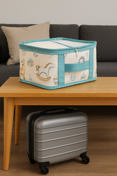 RUKİYE YAVUZ Pamuk Pazen 6-Piece Suitcase Organizer Set with Mesh Zipper Baby Organizer Travel Maternity Bag