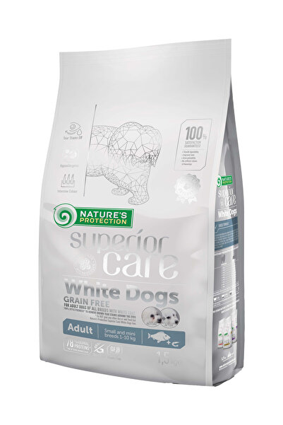 Nature's Protection Protection Superior Care Beyaz Tüylü Köpekler İçin Tahılsız Balıklı Küçük Irk Köpek Maması 1,5kg