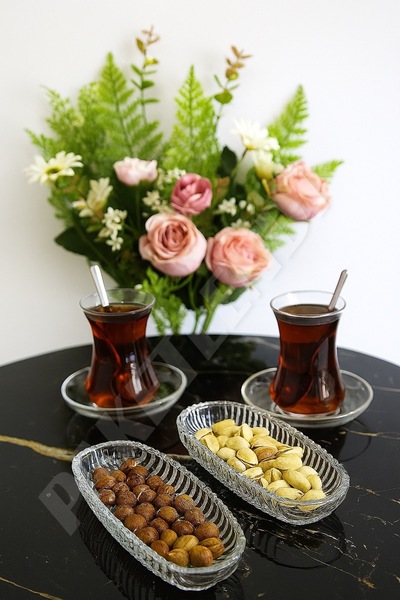 PAKETLENDİ Santa Cam Kayık Tabak Mini Sunumluk 14cm 2 Pcs