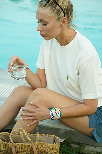 PURE EKRU KADIN CROP T-SHIRT