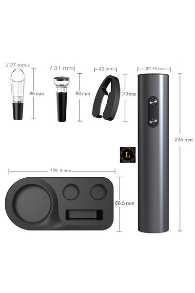 CR LUMI AND GABI Electric Wine Opener Set 6-in-1 with Accessories