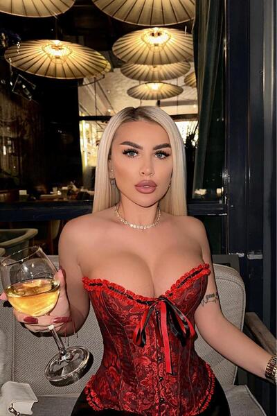 Bikini Mayokini Dünyası Corset brodat Enissa - Roșu-Negru