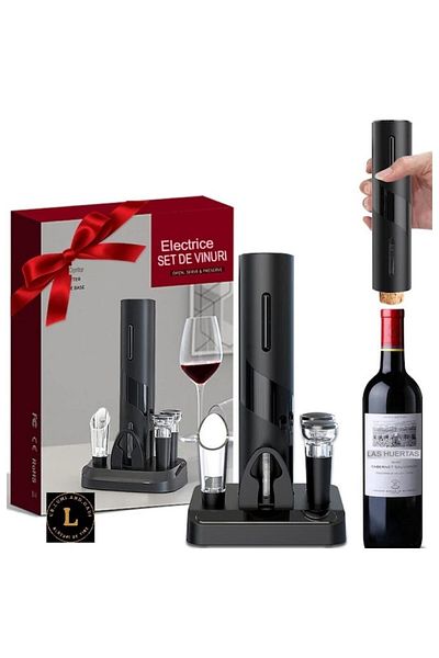 CR LUMI AND GABI Electric Wine Opener Set 6-in-1 with Accessories