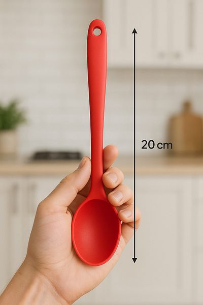 BRE HOME Set of 3 Silicone Serving Spoons |   20cm |   Ultra Hard Tip |   Fireproof – Non-Stick