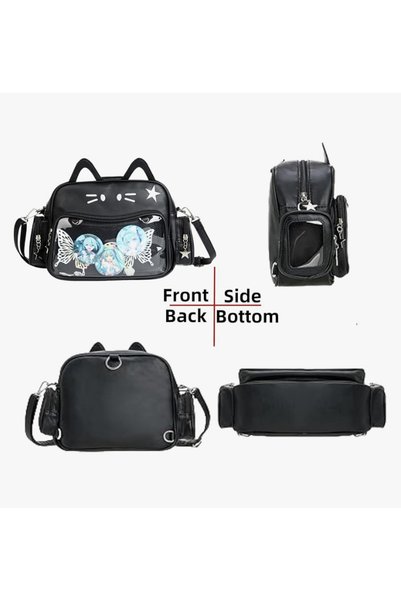 synshop Ita Bag Sırt Çantası Omuz Çanta Kedi Kulaklı Kore Y2k Lüx Deri Kadın Genç Kız Çocuk