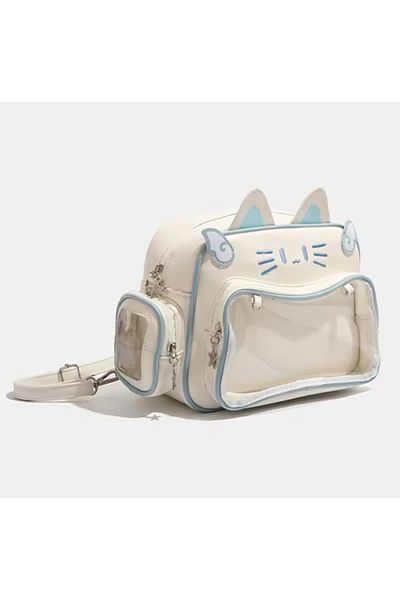 synshop Hello Kitty Cinnamoroll Backpack Shoulder Handbag with Cat Ears Korean Y2K Luxury Leather Women Teenage Girls Children
