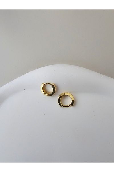 Zivazer Store حلقة صغيرة من حجر Xuping الذهبي اللون للنساء من الفولاذ المقاوم للصدأ، حلق تراجوس/هيلكس