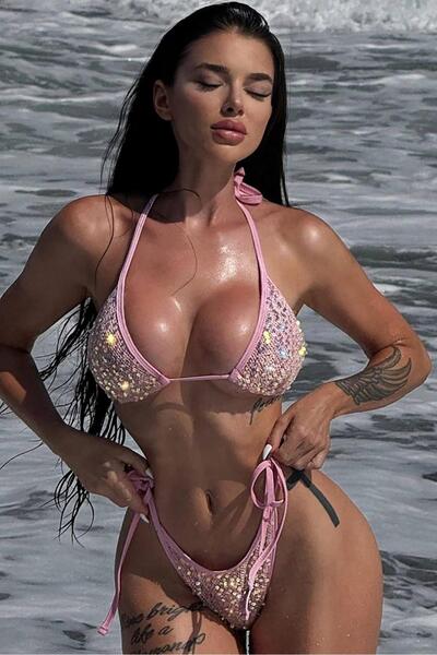 Bikini Mayokini Dünyası Μπικίνι Adriana Pullu Brazilian - Ροζ