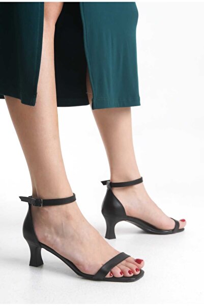 JVC Black Women's Single Strap Low Heel Shoes