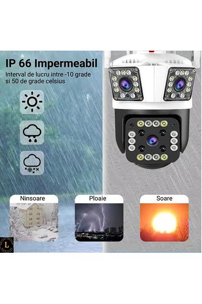 CR LUMI AND GABI Surveillance Camera With 3 Lenses, Mobile App, Horizontal And Vertical Rotation, Ptz Camera