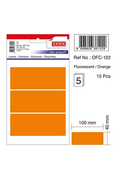 Tanex Ofc-122 Flo Orange Ετικέτα γραφείου