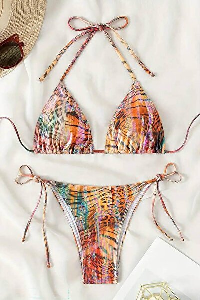 Bikini Mayokini Dünyası Βραζιλιάνικο μπικίνι σε στυλ σαφάρι - Πορτοκαλί