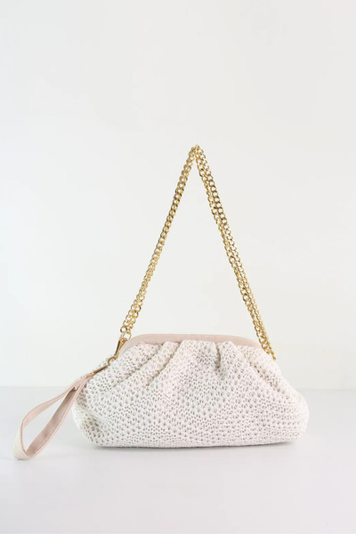 themoiss Rope Braided Small Size Cross Shoulder Bag with Magnet and Zipper Cl...
