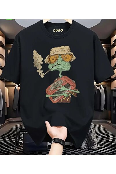 qubo sportswear & company تي شيرت qubo للجنسين من القطن المطبوع ذو رقبة دائري...