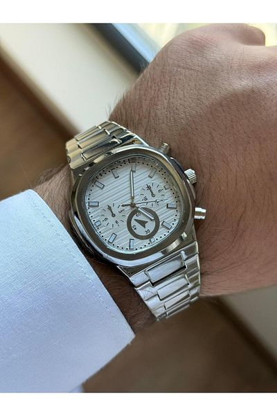 RoseandRoses Lustrie Original Model Men's Watch Silver (White Dial)