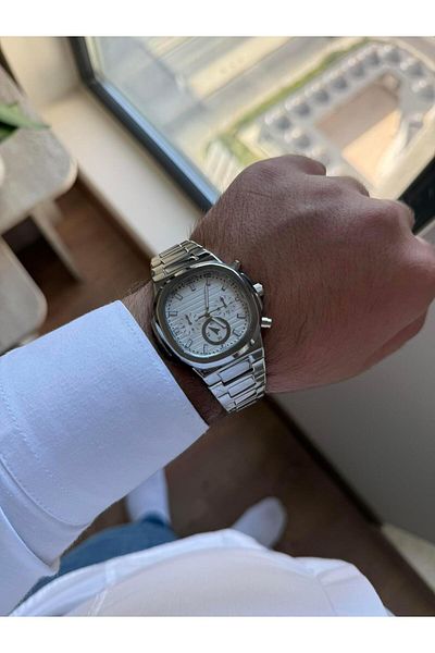 RoseandRoses Lustrie Original Model Men's Watch Silver (White Dial)