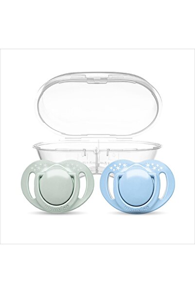 Mamajoo Ortodontik Silikon Emzik 2'li Powder GreenBlue 0+ Ay (Sterilizasyon/S...