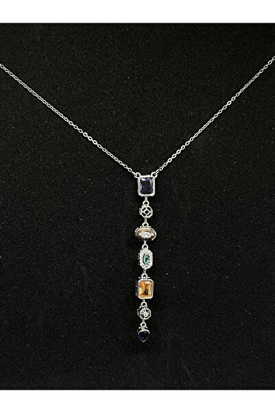 YASİNHOME قلادة من الحجر الفضي على شكل حرف Y