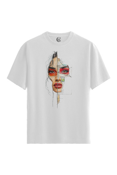 Color Luxe Women'S/Unisex White 100% Cotton Relaxed Fit Crew Neck Map of Her ...