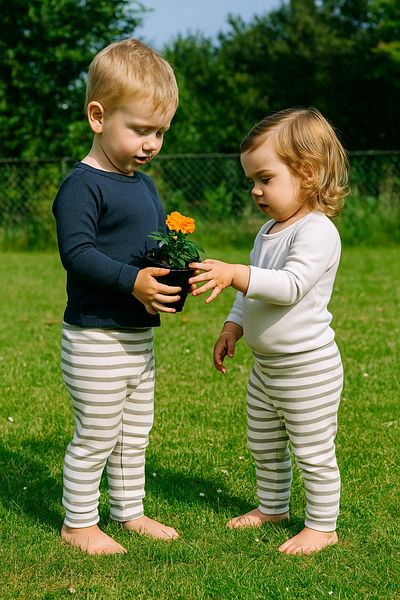 Nimini Kids Comfortable Soft 100% Cotton Baby Kids Elastic Pants Sweatpants