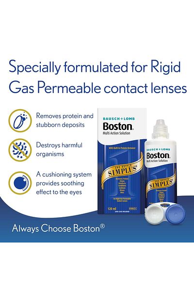 Boston Simplus Multi-Use Solution 4 × 120 ml - For RGP Contact Lenses