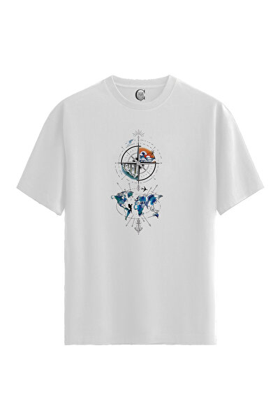 Color Luxe Men'S/Unisex White 100% Cotton Relaxed Fit Crew Neck Wander Custom...