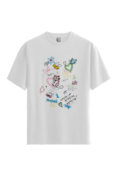 Color Luxe Women/Unisex White 100% Cotton Relaxed Fit (Comfortable Cut) Crew ...