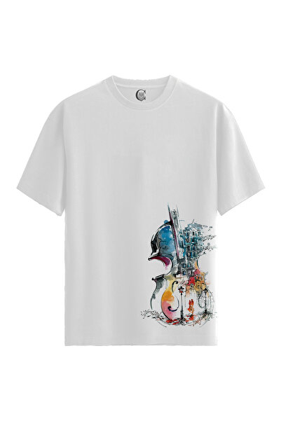 Color Luxe Women/Unisex White 100% Cotton Relaxed Fit (Casual Fit) Crew Neckv...