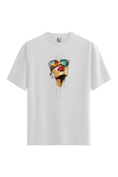 Color Luxe Women/Unisex White 100% Cotton Relaxed Fit (Relaxed Fit) Crew Neck...