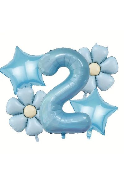 DÜVENCİ TİCARET Blue Daisy Balloon Set