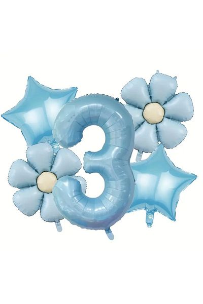 DÜVENCİ TİCARET Blue Daisy Balloon Set