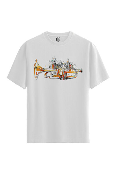 Color Luxe Men/Unisex White 100% Cotton Relaxed Fit Crew Neck Glare Custom Pr...
