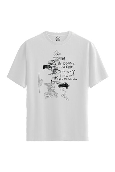 Color Luxe Men/Unisex White 100% Cotton Relaxed Fit (Relaxed Fit) Crew Neck P...