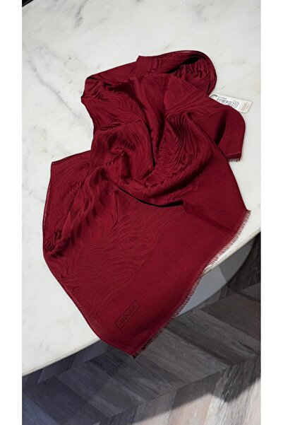 ipekevi Zebra Desen Şal 4373 Bordo