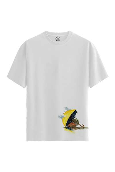 Color Luxe Women/Unisex White 100% Cotton Relaxed Fit (Relaxed Cut) Crew Neck...