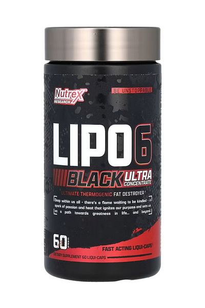 Nutrex Research Lipo 6 Black Ultra Concentrate Dietary Supplement, 60 Capsules