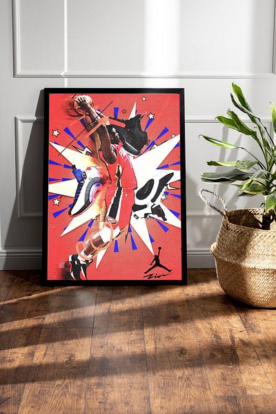 Saturn Zion Williamson Framed Painting - Basketball Nba Poster Painting