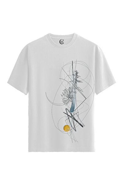 Color Luxe Women/Unisex White 100% Cotton Relaxed Fit Crew Neck Solitude Cust...