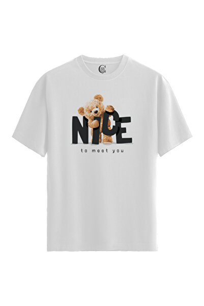 Color Luxe Men/Unisex White 100% Cotton Relaxed Fit (Relaxed Fit) Crew Neck N...
